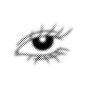 Halftone eye. Dotted texture png