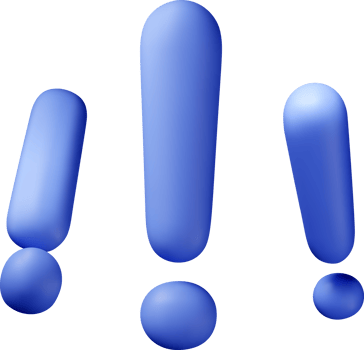 3D blue exclamation mark symbols png
