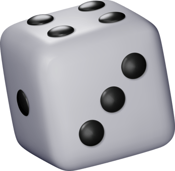3D dice white playing cube three dots png