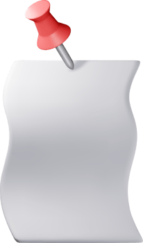 3D empty paper sheets hanging with push pin png