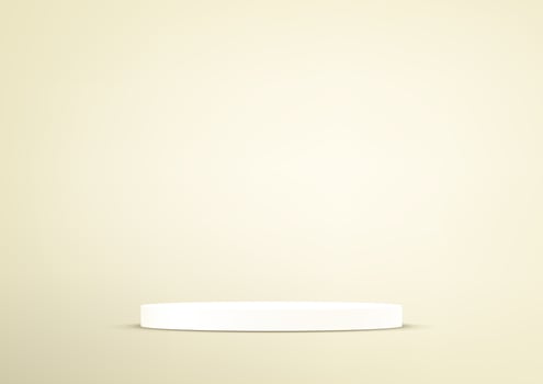 Beige background 3d with white podium. 3D abstract studio room with pedestal podium. Space for selling products, backdrop, wallpaper, background, text. illustration. vector
