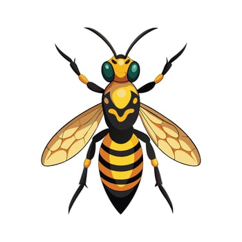 Charming Wasp Character Digital Art Illustration vector