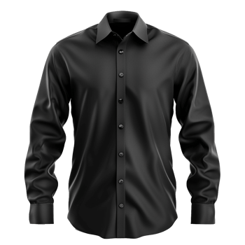 A Black Long Sleeve Dress Shirt Mockup for Men's Fashion png