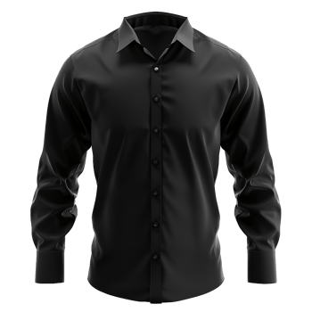 Classic Black Men's Long Sleeve Dress Shirt Mockup for Fashion Design and Branding png
