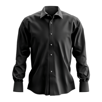 Classic Black Long Sleeve Dress Shirt for Men Fashion Design png