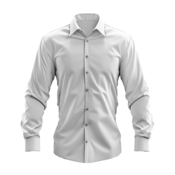 Plain White Long Sleeve Dress Shirt Mockup for Men Fashion Design png