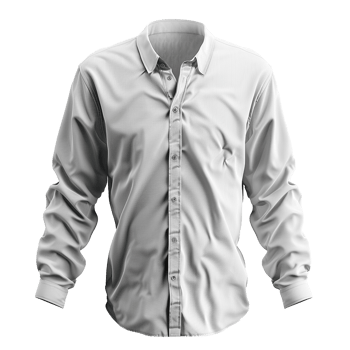 Blank White Long Sleeve Button Down Shirt Mockup for Apparel Design png