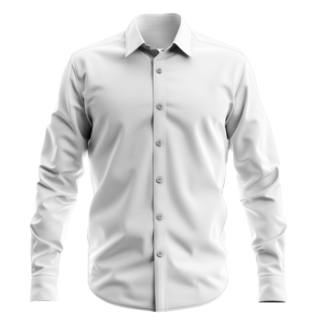 Classic Men's Long Sleeve Dress Shirt Mockup in White png