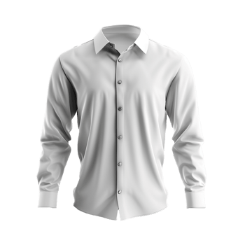 Classic Men's Long Sleeve Dress Shirt Mockup in White for Apparel Design and Branding png
