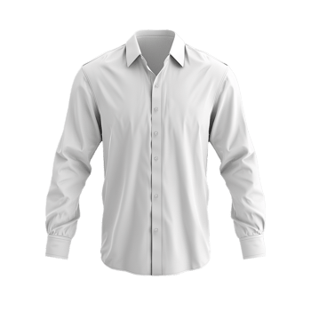Classic White Long Sleeve Dress Shirt Mockup for Men Business Casual Fashion Apparel png