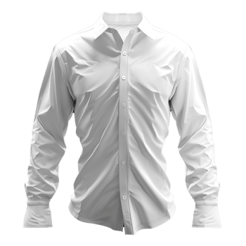 Classic Men's Long Sleeve White Dress Shirt Mockup 3D Render png