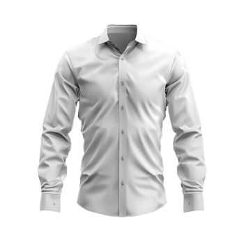 Classic Men's Long Sleeve Dress Shirt Mockup White Template png
