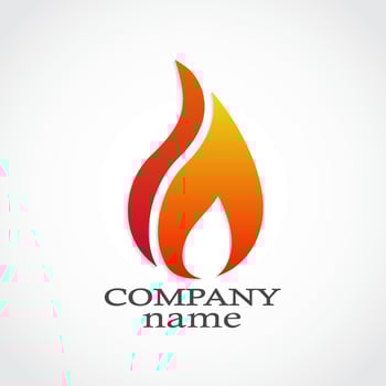 fire flame elegant color logo design vector