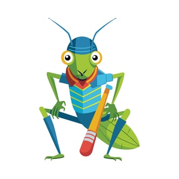 Cute Cricket Character for Kids vector