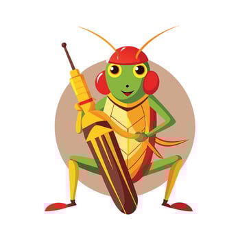 Whimsical Cricket Illustration for Kids vector