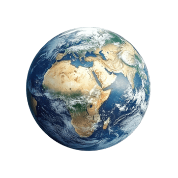 Planet Earth isolated on white or transparent background png