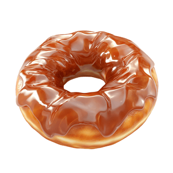 Sweet Caramel Glazed Donut Transparent Background png