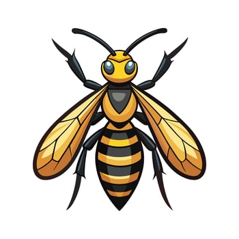 Realistic Hornet on a Leaf vector