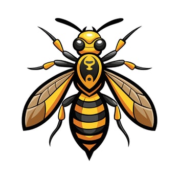 Colorful Hornet on a Flower vector