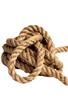 Brown Twisted Rope Coiled on a White Background for Nautical and Craft Themes in Photography and Design png