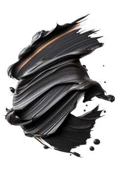 Glossy black paint smear on white background with subtle texture and fluidity highlighting creativity and artistic expression png