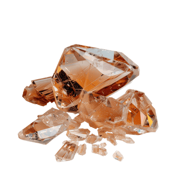 Sparkling Brown Crystal Diamonds on White Background with Sharp Edges and Glittering Facets for Jewelry Design png