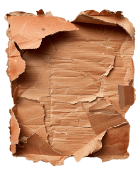 Torn and Crumpled Cardboard Texture with Natural Brown Color and Organic Layered Appearance for Background Use png