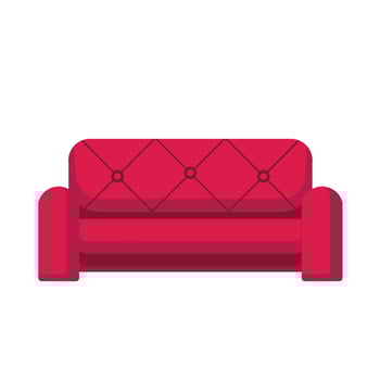 red sofa. Flat design illustration. With white background vector