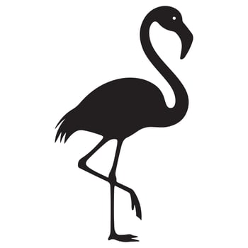 Simple Black Silhouette of a Flamingo vector