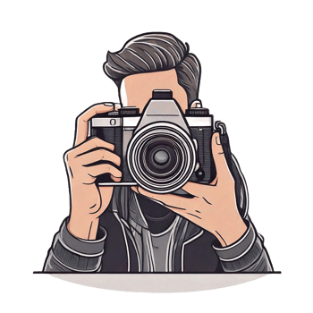 Man taking photo with camera png