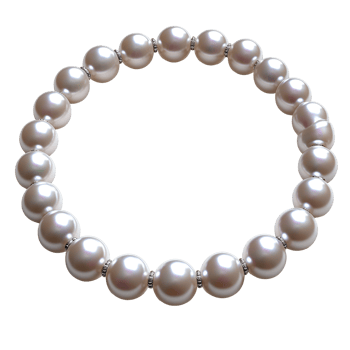 Elegant Pearl Bracelet with Diamond Accents - Luxurious Jewelry png