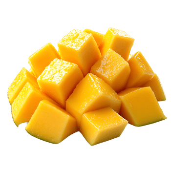 Diced Mango Cubes - Fresh, Juicy, and Ready to Eat png
