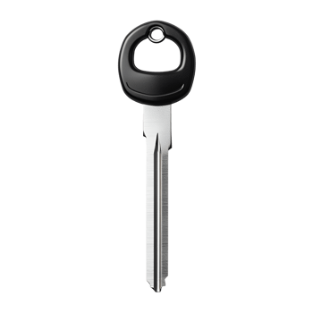 Close-up of a Modern Car Key with Black Head and Silver Shank png