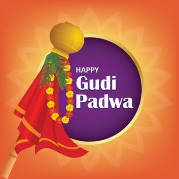 Gudi Padwa Banner Illustration vector