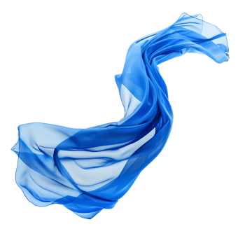 Abstract image of flowing blue fabric on white background, elegant and graceful movement, textile texture, fashion design png