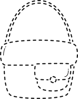 Dotted cute baguette bag tracing. png