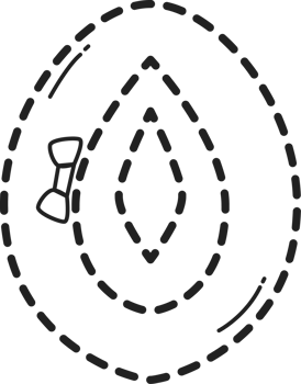 Dotted fashion oval hat tracing. png