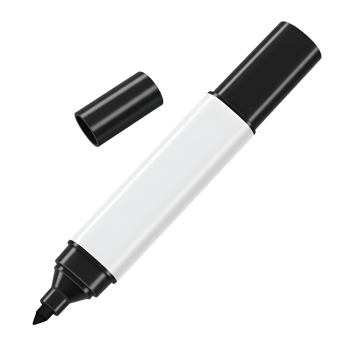 Blank White Marker Pen with transparent Cap - Mockup for Branding png