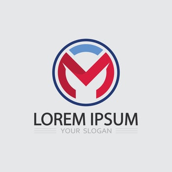 Business logo and design icon sign illustration M letter vector