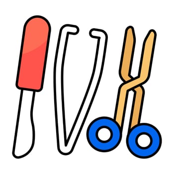 A beautiful flat design icon of surgical tools vector