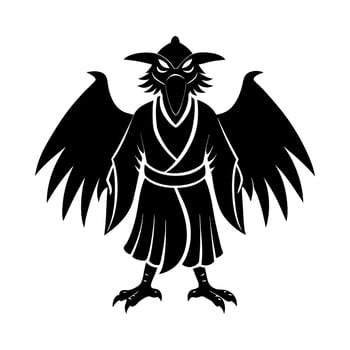 Samurai Era Japanese Tengu Silhouette vector