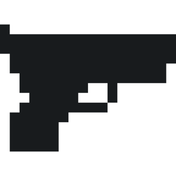 Gun icon. 8 bit gun. Gun silhouette png