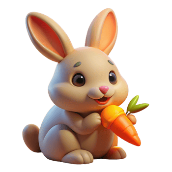 dramatic vintage A Cute and Fluffy Bunny Rabbit Nibbling 4K png