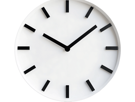 Analog Clock with Black Hands on Transparent Background png