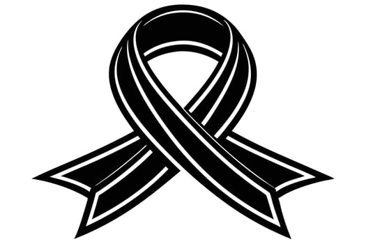 Black Awareness Ribbon Graphic Design vector
