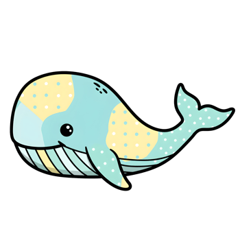 A whale with polka dots on its back png