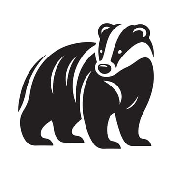 Elegant Black European Badger Silhouette for Logos vector