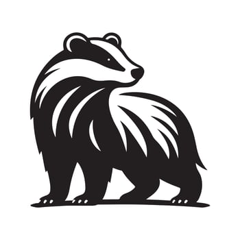 European Badger Silhouette for Print Designs vector