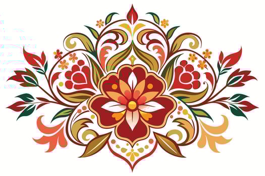 Ornate Floral Design in Vibrant Colors vector