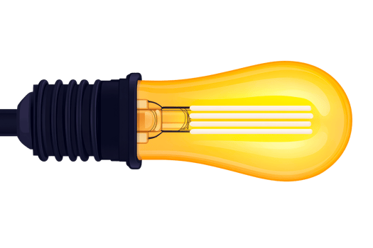 Vintage Edison style bulb with transparent background for design png